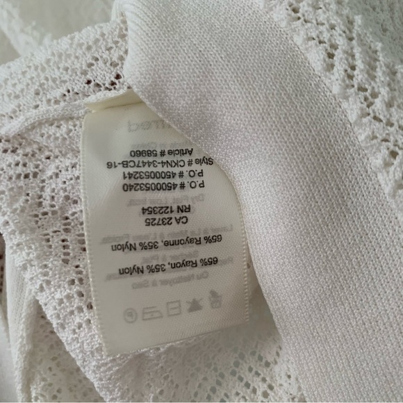 Aritzia Wilfred Perforated Knit Side Slit Sleeveless Tunic Tank Top White - S - Picture 5 of 6